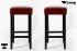 2x Edler Holzbarhocker Barhocker Holz weinrot Holzgestell Schwarz verstellbare Bodengleiter "Ben"