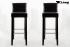 2x Edler Holzbarhocker braun Barhocker Holz Holzgestell B-WARE schwarz mit Lehne "Chris"