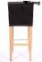 2x Edler Holzbarhocker braun Barhocker Holz Holzgestell Natur verstellbare Bodengleiter mit Rckenlehne "Chris"