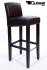 2x Edler Holzbarhocker braun Barhocker Holz Holzgestell schwarz mit Lehne und verstellbaren Bodengleitern "Chris"