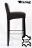 2x Edler Holzbarhocker braun Holzgestell B-WARE schwarz mit Lehne ECHT LEDER "Chris"