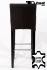 2x Edler Holzbarhocker braun Holzgestell B-WARE schwarz mit Lehne ECHT LEDER "Chris"