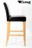 2x Edler Holzbarhocker braun Holzgestell Natur mit verstellbaren Bodengleitern und Lehne Barhocker Holz "Michael"