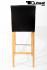2x Edler Holzbarhocker braun Holzgestell Natur mit verstellbaren Bodengleitern und Lehne Barhocker Holz "Michael"