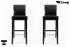2x Edler Holzbarhocker braun Holzgestell schwarz Barhocker Holz mit verstellbaren Bodengleitern und Lehne "Michael"