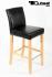 2x Edler Holzbarhocker schwarz Gummibaum Gestell Natur mit Lehne "Michael"