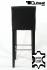 2x Edler Holzbarhocker schwarz Holzgestell B-WARE Schwarz mit Lehne Barhocker Holz ECHT LEDER "Chris"