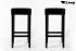 2x Edler Holzbarhocker schwarz Holzgestell Schwarz Barhocker Holz "Ben"