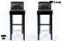 2x Edler Holzbarhocker schwarz Holzgestell Schwarz Barhocker Holz mit verstellbaren Bodengleitern und Rckenlehne "Chris"
