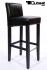2x Edler Holzbarhocker schwarz Holzgestell Schwarz Barhocker Holz mit verstellbaren Bodengleitern und Rckenlehne "Chris"