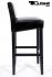 2x Edler Holzbarhocker schwarz Holzgestell Schwarz Barhocker Holz mit verstellbaren Bodengleitern und Rckenlehne "Chris"