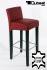 2x Edler Holzbarhocker weinrot Barhocker B-WARE Holz Holzgestell Schwarz mit Lehne ECHT LEDER "Chris"