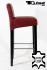 2x Edler Holzbarhocker weinrot Barhocker B-WARE Holz Holzgestell Schwarz mit Lehne ECHT LEDER "Chris"