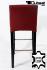 2x Edler Holzbarhocker weinrot Barhocker B-WARE Holz Holzgestell Schwarz mit Lehne ECHT LEDER "Chris"