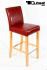 2x Edler Holzbarhocker weinrot Holzgestell Barhocker Holz Natur mit Lehne "Michael"