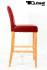 2x Edler Holzbarhocker weinrot Holzgestell Barhocker Holz Natur mit Lehne "Michael"