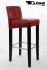 2x Edler Holzbarhocker weinrot Holzgestell B-WARE Schwarz mit Lehne "Chris"