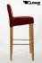 2x Edler Holzbarhocker weinrot Holzgestell Natur mit Lehne "Chris"