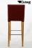 2x Edler Holzbarhocker weinrot Holzgestell Natur mit Lehne "Chris"