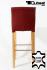 2x Edler Holzbarhocker weinrot Holzgestell Natur mit Lehne ECHT LEDER "Chris"