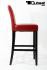 2x Edler Holzbarhocker weinrot Holzgestell Schwarz Barhocker Holz mit Lehne "Michael"