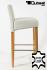 2x Edler Holzbarhocker wei Holzgestell Barhocker Holz  Natur mit Lehne ECHT LEDER "Chris"