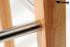 2x Edler Holzbarhocker wei Holzgestell Barhocker Holz  Natur mit Lehne ECHT LEDER "Chris"