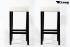 2x Edler Holzbarhocker wei Holzgestell Barhocker Holz Schwarz "Ben"