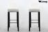 2x Edler Holzbarhocker wei Holzgestell B-WARE Barhocker Holz Schwarz mit Lehne "Chris"
