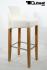 2x Edler Holzbarhocker wei Holzgestell B-WARE Natur mit Lehne Barhocker Holz  "Chris"