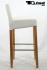2x Edler Holzbarhocker wei Holzgestell B-WARE Natur mit Lehne Barhocker Holz  "Chris"