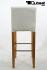 2x Edler Holzbarhocker wei Holzgestell B-WARE Natur mit Lehne Barhocker Holz  "Chris"