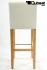 2x Edler Holzbarhocker wei Holzgestell Natur mit Lehne Barhocker Holz verstellbare Bodengleiter "Chris"