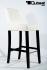 2x Edler Holzbarhocker wei Holzgestell Schwarz mit Lehne "Michael"
