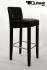 2x Holzbarhocker schwarz Holzgestell B-WARE Schwarz Barhocker Holz mit Lehne "Chris"