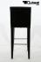 2x Holzbarhocker schwarz Holzgestell B-WARE Schwarz Barhocker Holz mit Lehne "Chris"