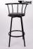 4x Barhocker schwarz Design, B-Ware, schwarzer gepolsterter Sitz, drehbar - "Martin"
