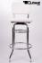 4x Barhocker wei�, gepolstert, R�ckenlehne, chrome "Matthias"