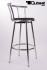 4x Barstool Black Design, Black Padded Seat "Martin"