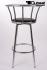 4x Barstool Black Design, Black Padded Seat "Martin"