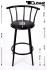 4x Barstool Black Design, Black Padded Seat "Martin"