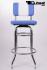 4x Barstool Blue/White, padded, chorme "Maik"