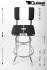 4x Barstool White, padded, chorme "Maik"