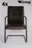 4x Freischwinger Kunstleder braun gepolstert, schwarz - "Seattle" B-Ware