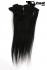 8-teiliges Set Echthaar Extensions schwarz 46cm