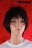 Beautiful, reddish-brown wig with fashionable section