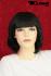 Black mediumlong wig with bangs