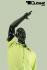 Abstract male mannequin, black shining