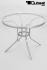 Aluminium Table Round, with Glass Plate, Flattened Legs-"Halle"