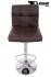 Barhocker Barstuhl braun ECHT LEDER h�henverstellbar mit gepolsterter R�ckenlehne - "Theo"